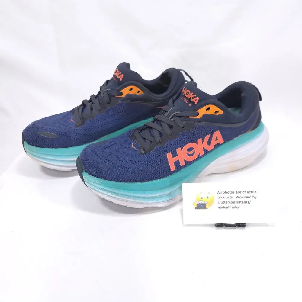 Hoka One One Bondi 8 Athletic Running Shoe Womens Size 7.5 F27222H Blue